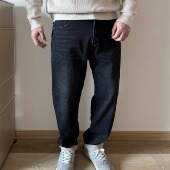 牛仔裤 大依无忧大码 宽松版 磨毛加厚弹力胖子加肥加大男士 男装 冬款