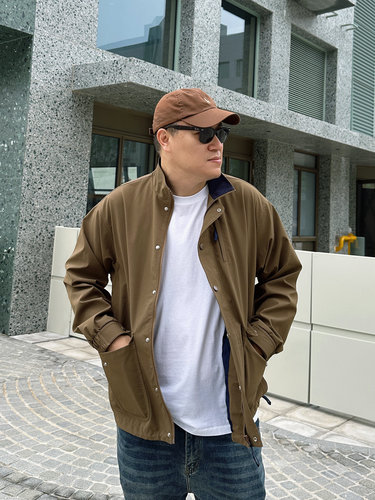 立领潮胖加肥加大码男款夹克外套