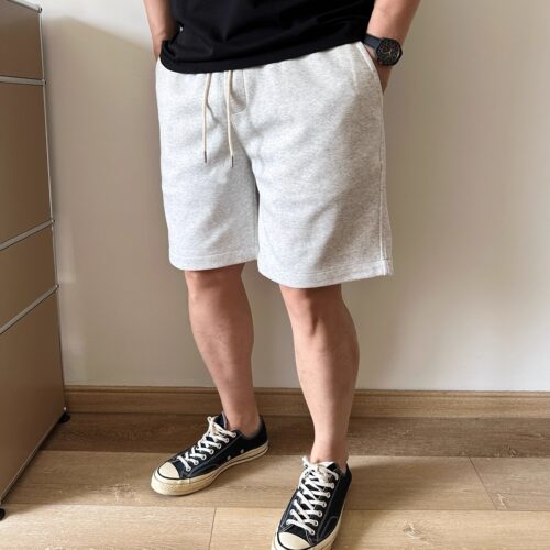 大依无忧夏季大码男装浅花灰色胖子加肥加大男士针织休闲运动短裤