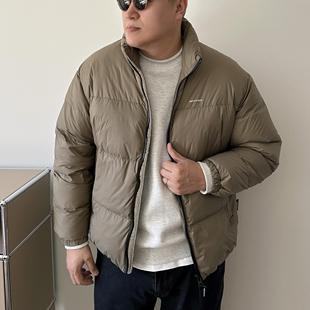 大依无忧大码男装冬新款90白鸭绒胖人加肥加大男士短款立领羽绒服
