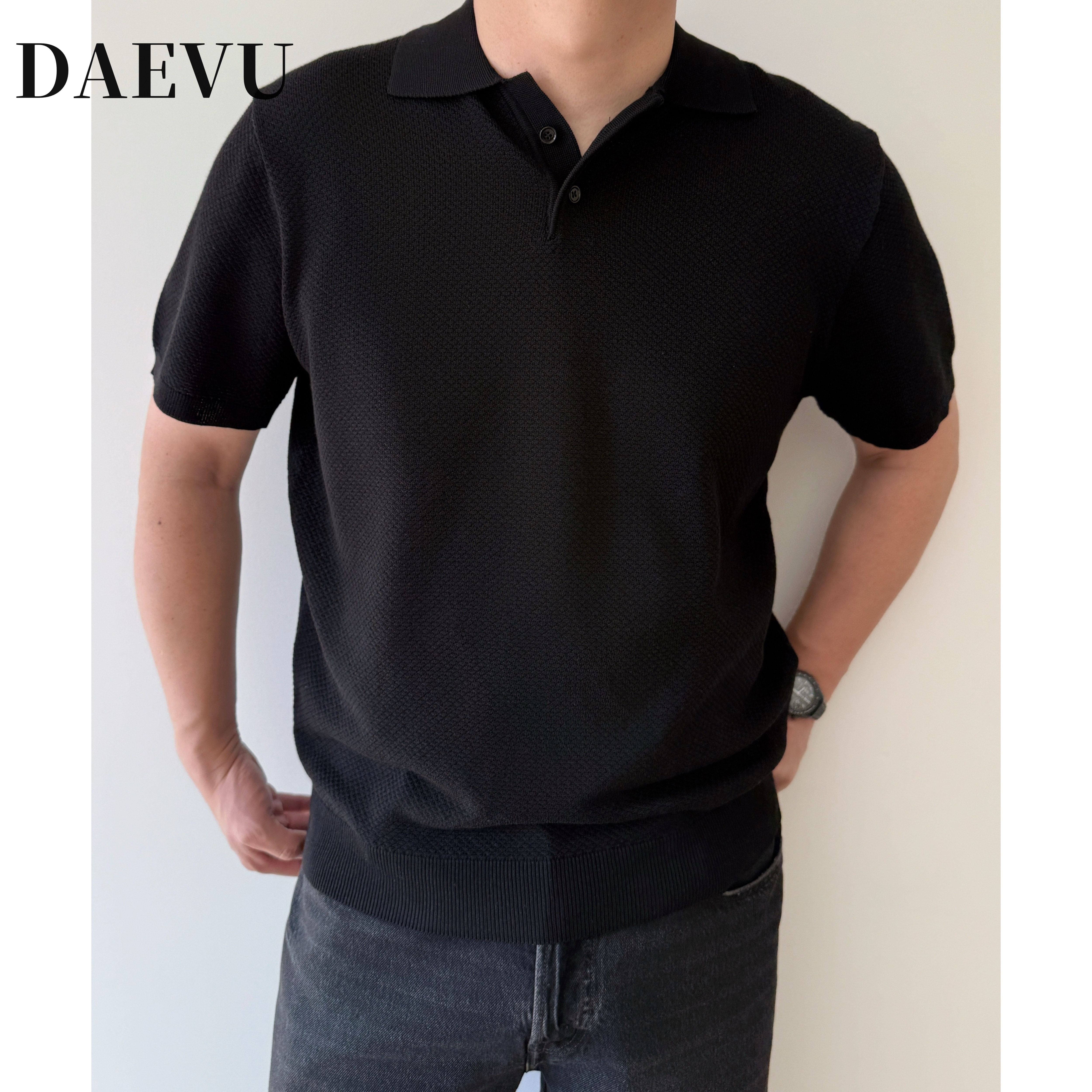 大依无忧春夏季纯色大码Polo衫潮加肥加大男士针织衫翻领短袖T恤