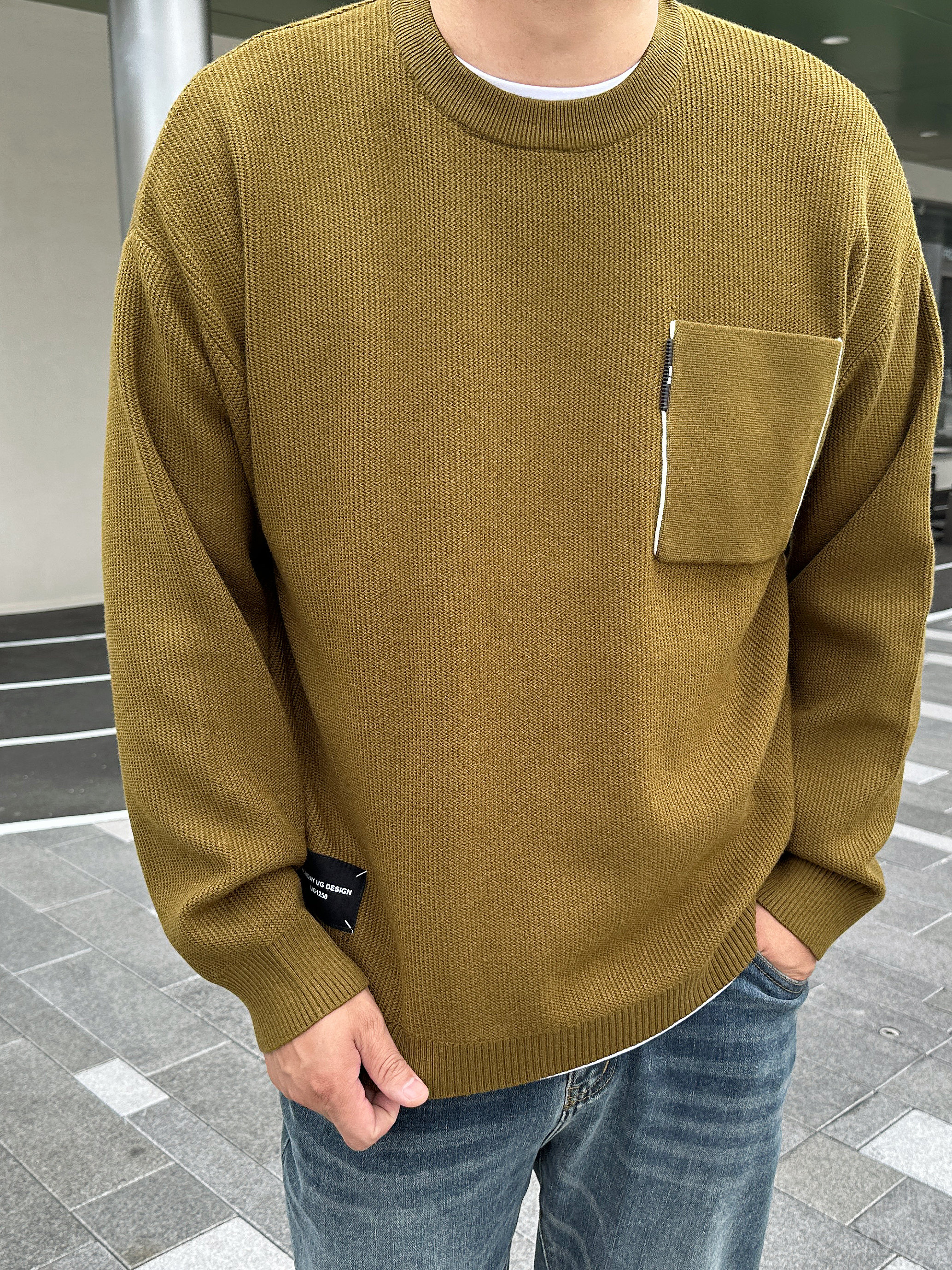 加肥加大码男士长袖圆领毛衣