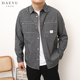 新款 长袖 条纹韩版 秋季 潮胖子大号加肥加大码 男士 休闲衬衫 衬衣
