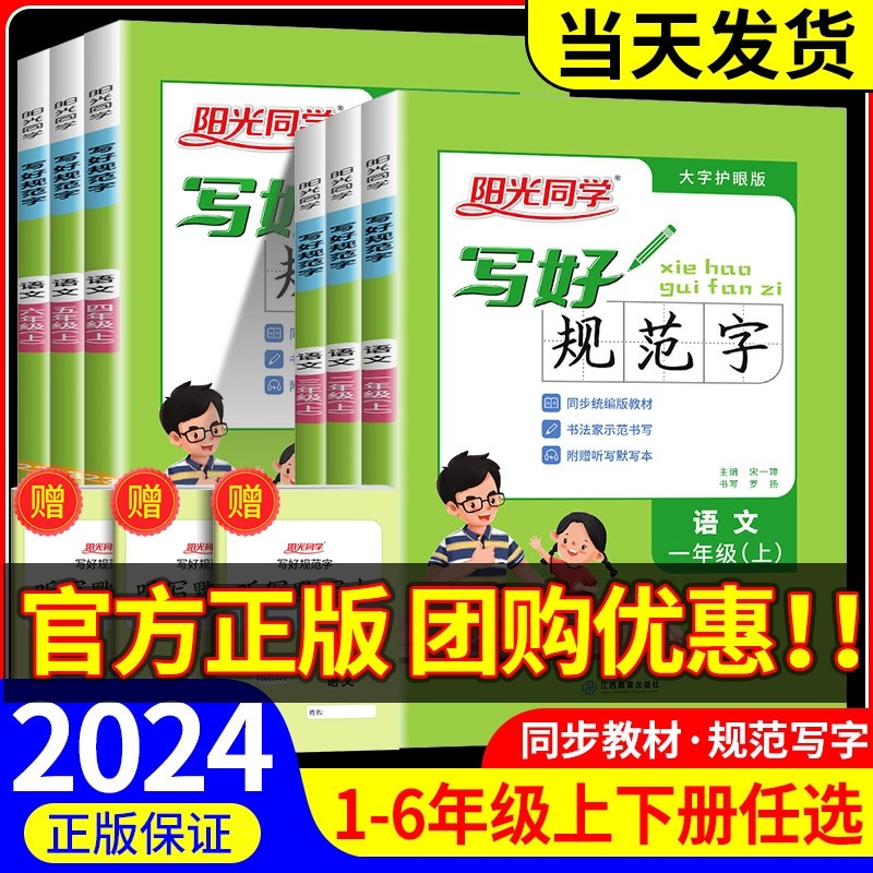 阳光同学写好规范字一二年级三年级四五六年级下册上册语文人教版小学生专用认字识字同步练字帖每日一练铅笔字书法字帖暑假写字
