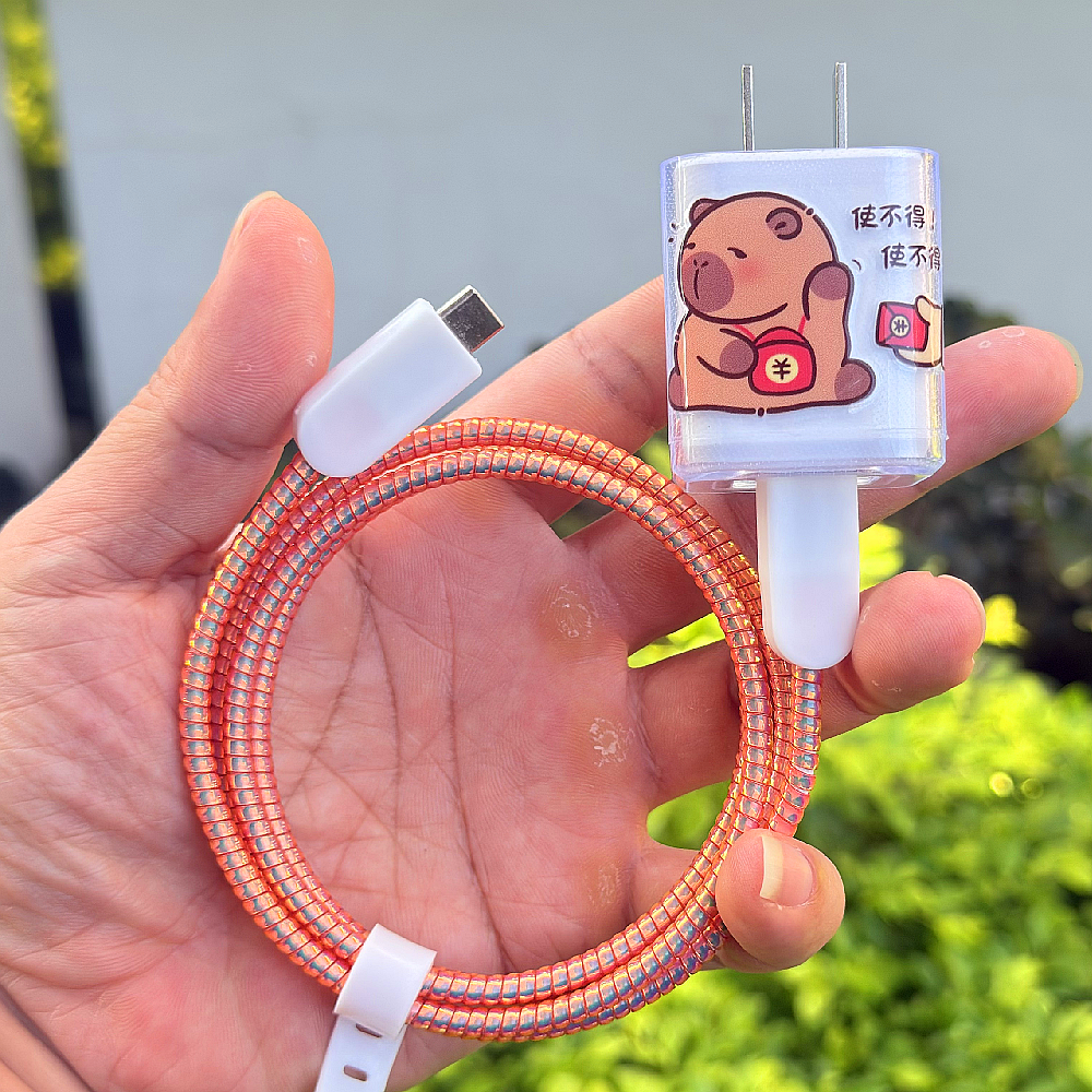 适用Mophie摩尔菲45W充电器壳苹果iPhone17 16 pro数据线保护套绳