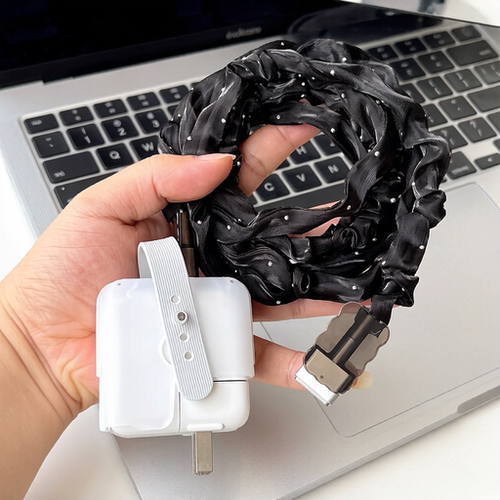 适用苹果MacBook pro M5 70W充电器壳Air网纱数据线保护套免绕线