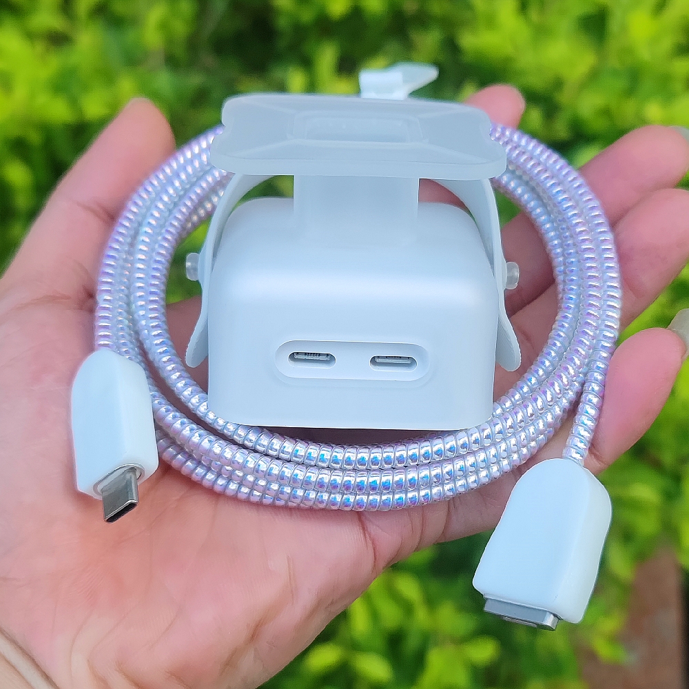 苹果MacBook Air pro 35W充电器壳电源M3 M2数据线保护套M1缠绕绳