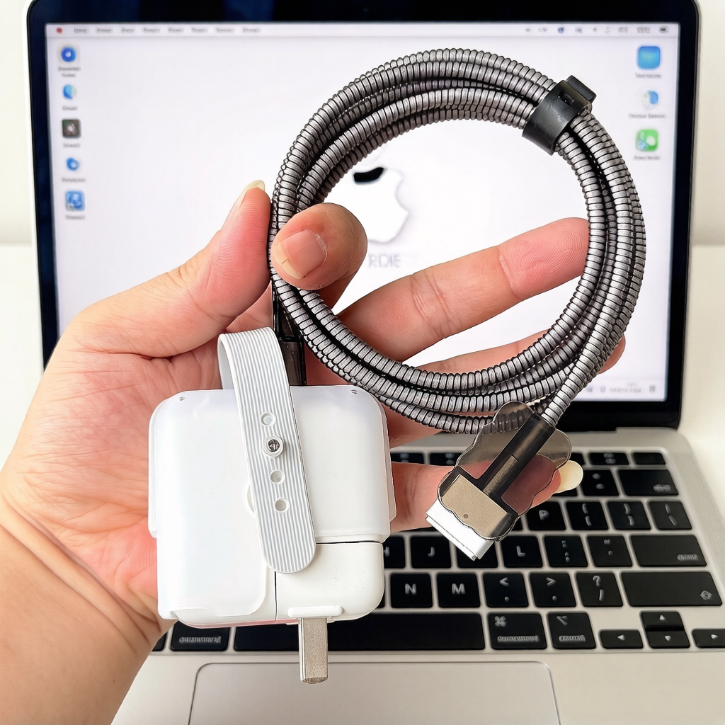 适用苹果Macbook pro M5 70W充电器壳M4 30W 96W数据线保护套绕绳