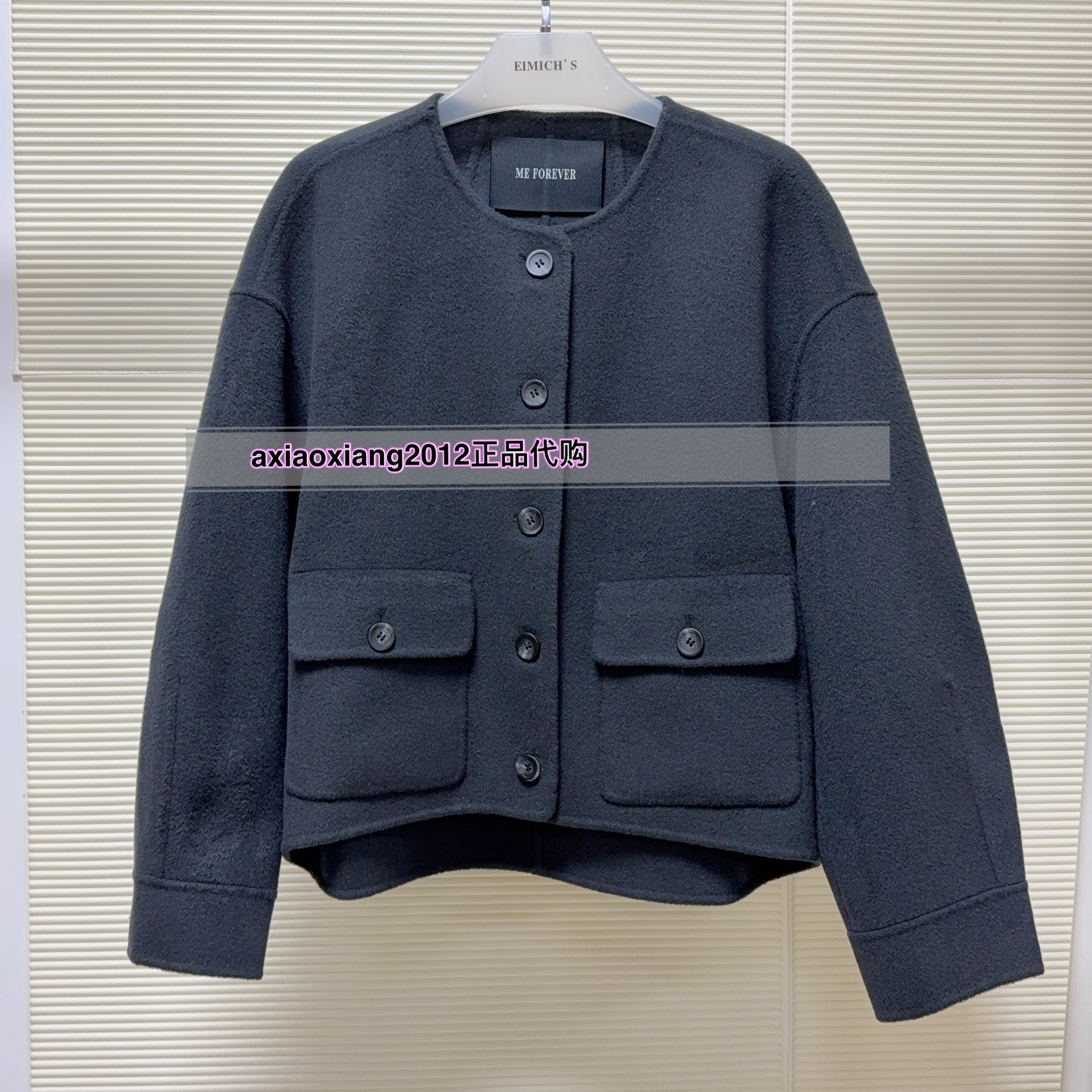 真我永恒2024冬短款100%绵羊毛外套双面呢2441A51010吊1799