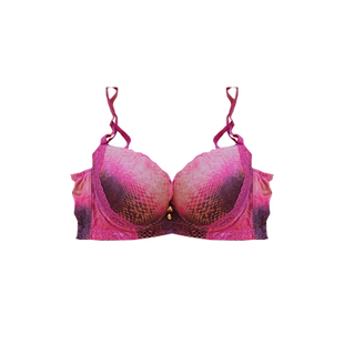 美思正品 内衣文胸内衣女FA613加厚聚拢豹纹A杯内衣性感新夏款