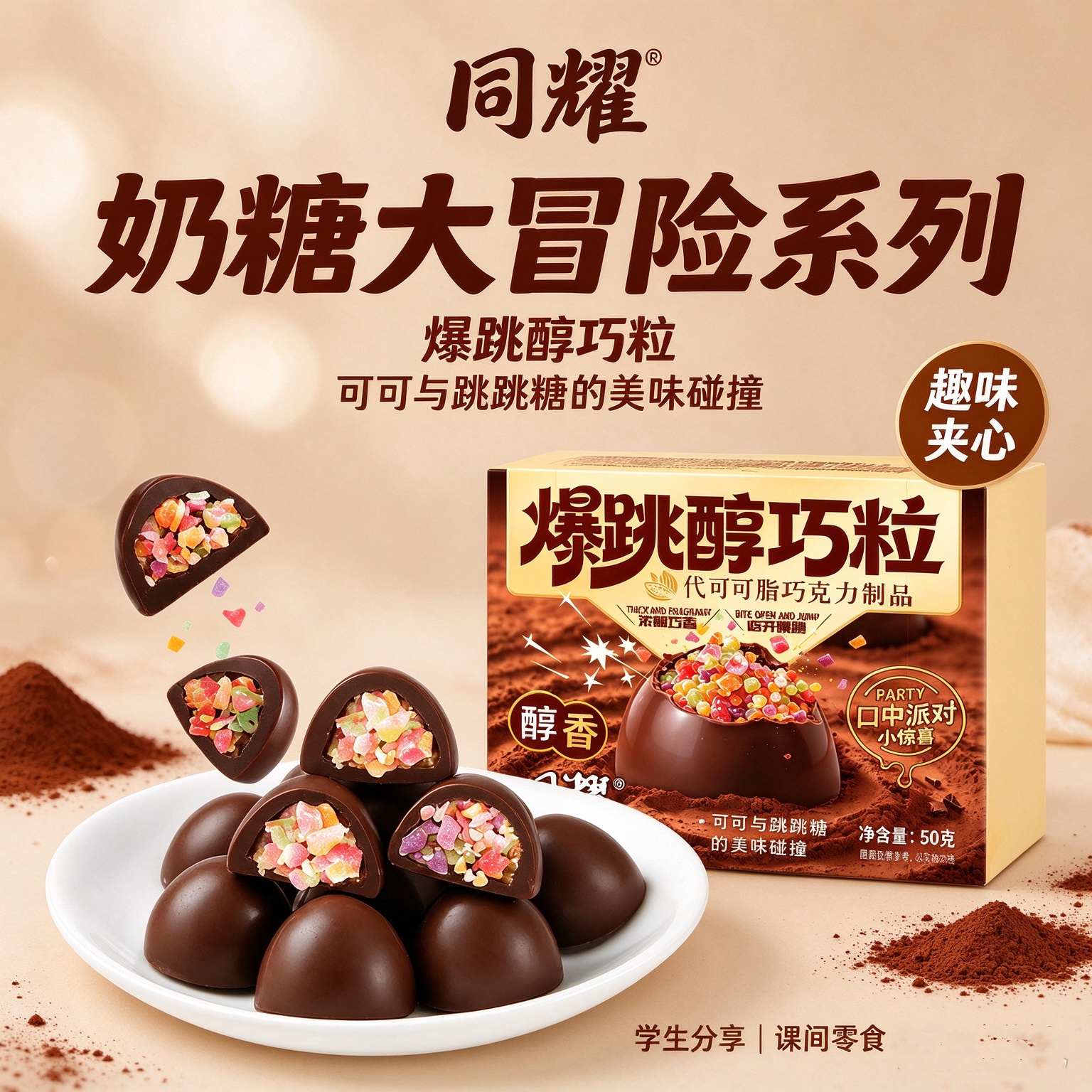 爆跳醇巧粒松露巧克力独立装