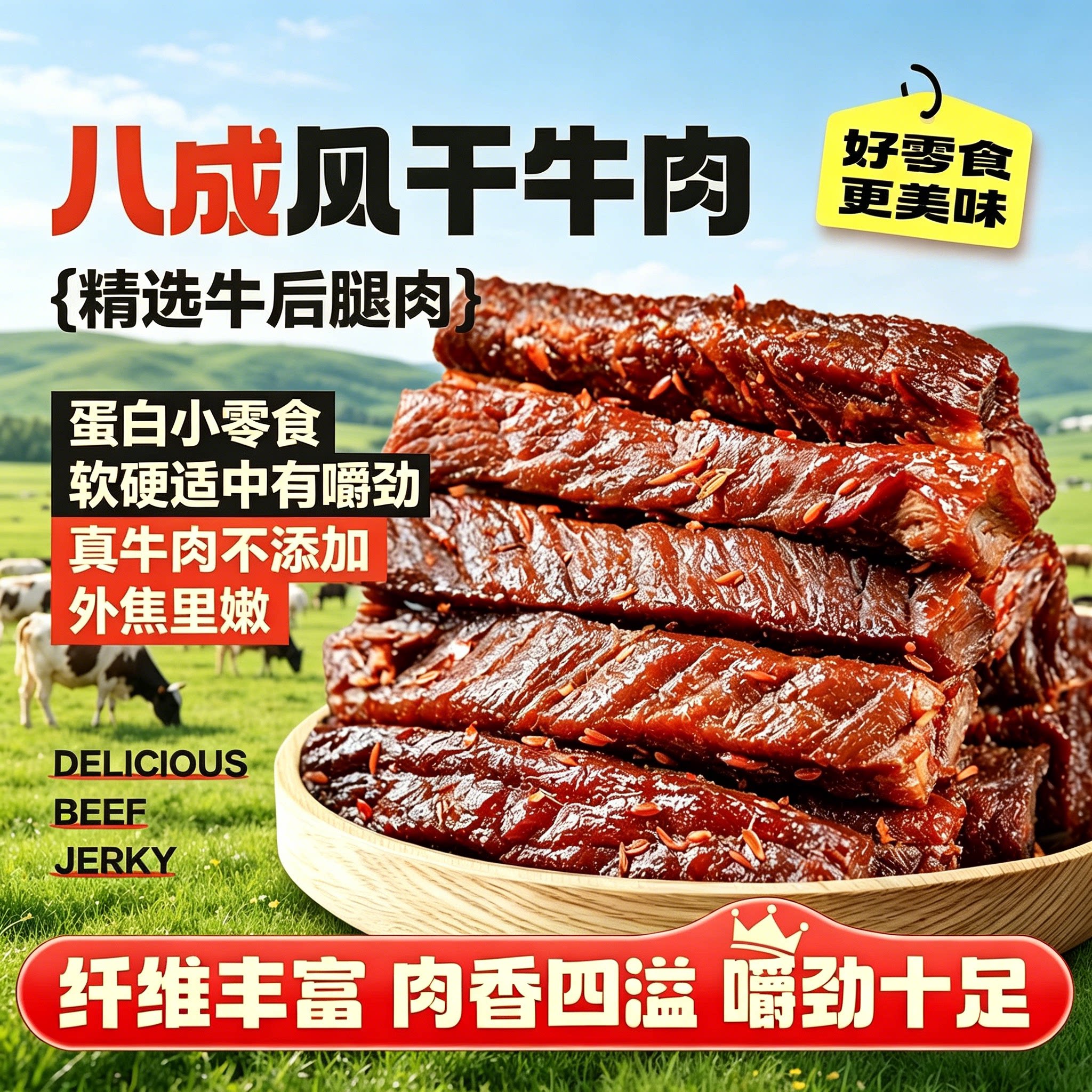 蒙休内蒙古风干牛肉干100g