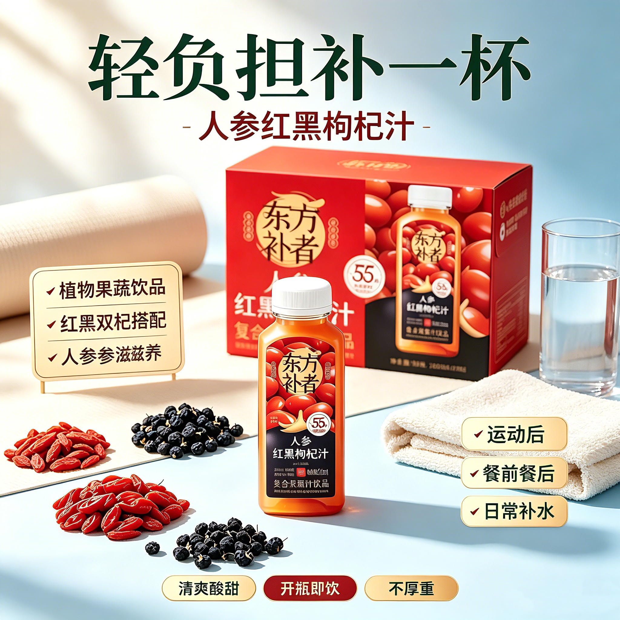 轻上宁夏中宁枸杞人参汁整箱批发