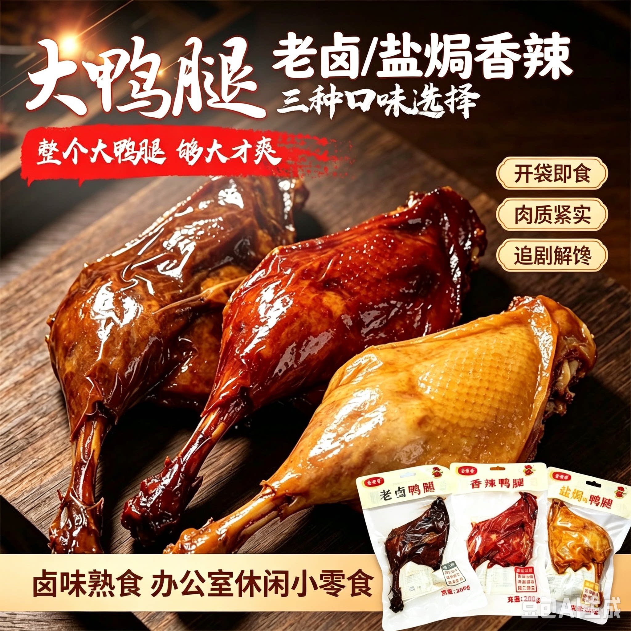 五香酱鸭腿即食真空装卤味夜宵
