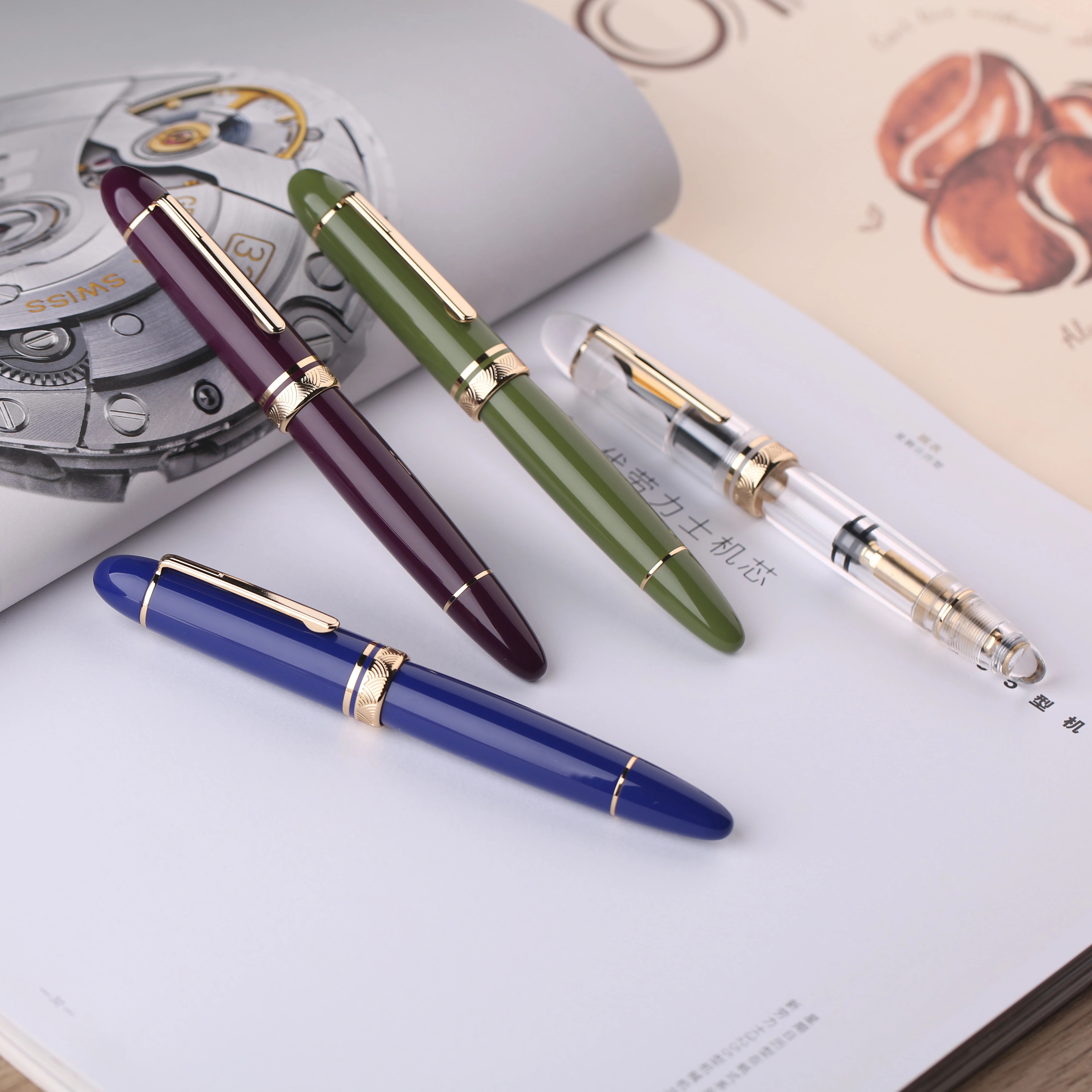 末匠P140活塞吸墨大型透明钢笔