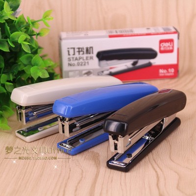 得力0221钉书机10#小号轻巧型订书机迷你定书机带起钉器办公用品