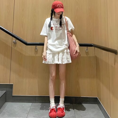 白色法式芭蕾高腰显瘦A字蓬蓬裙