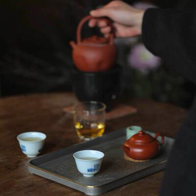 弥云斋 【溪间】·青花蒲草五客杯 限量款