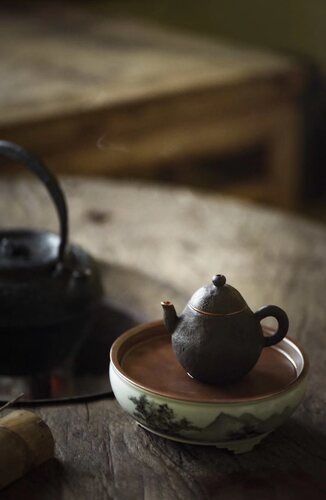 凡巢茶事 还山 壶承 瓷底铜盖 适配80  100CC小壶