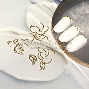 高品质日式 美甲饰品U形铆钉弧度小金棍扁金条mayu款