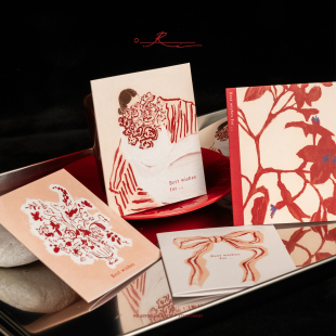 纸象公园女士母亲节马年新年贺卡祝福通用高颜值插画风格卡片信封