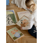 北欧客厅卧室组合装 ANNA 丹麦设计人物花卉抽象艺术海报 饰画画芯