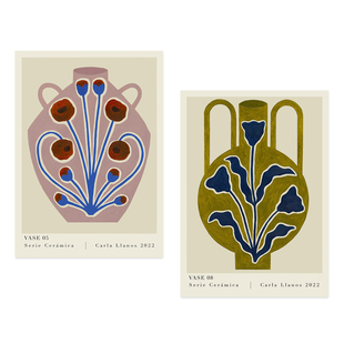 卧室客厅餐厅装 Llanos花瓶艺术海报 饰画 北欧丹麦设计Carla ANNA