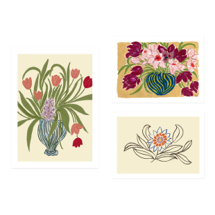 花卉艺术海报北欧装 ANNA Iversen法式 Cecilie 饰画 丹麦设计Anine