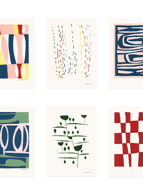 ANNA 丹麦设计Leise Dich Abrahamsen抽象艺术海报 北欧客厅餐厅