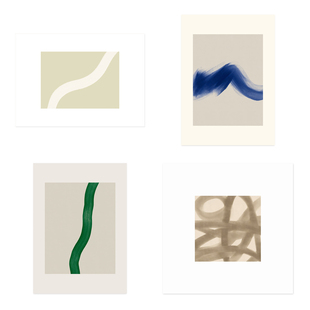 北欧客厅餐厅卧室装 饰画 丹麦设计极简简约抽象线条艺术海报 ANNA