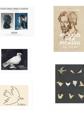ANNA 毕加索Picasso 和平鸽 艺术海报北欧装饰画餐厅书房卧室客厅