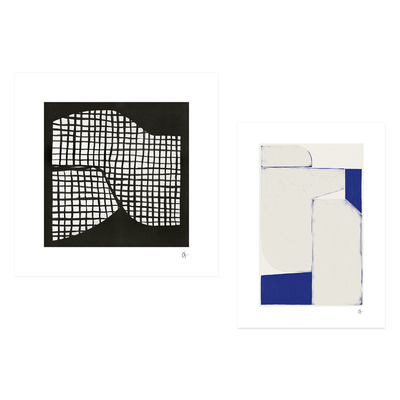 丹麦卧室客厅抽象艺术海报装饰画