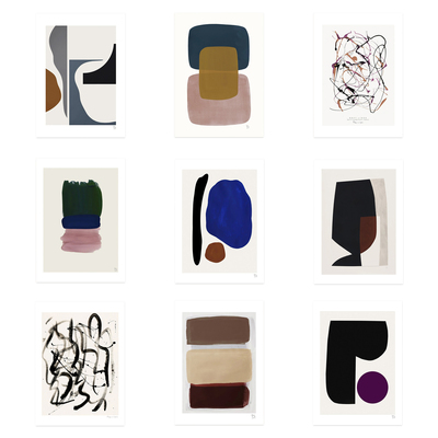 丹麦设计抽象艺术海报卧室装饰画