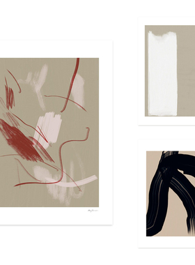 ANNA北欧丹麦设计Anna Johansson抽象艺术海报卧室客厅玄关装饰画