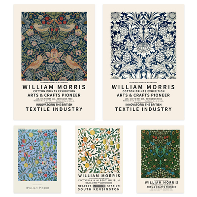 威廉莫里斯复古花卉海报装饰画