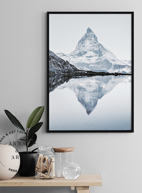 北欧anna art 摄影海报Matterhorn阿尔卑斯山峰 家居 客厅装饰画