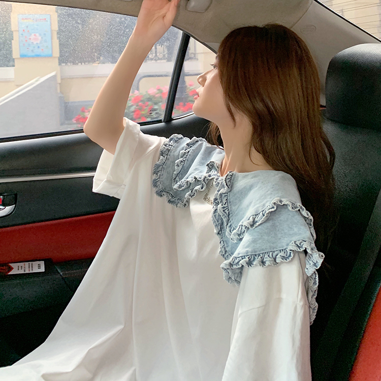 Real price ~ Hepburn fashion baby collar small black skirt 2021 new women's dress big Lapel dress