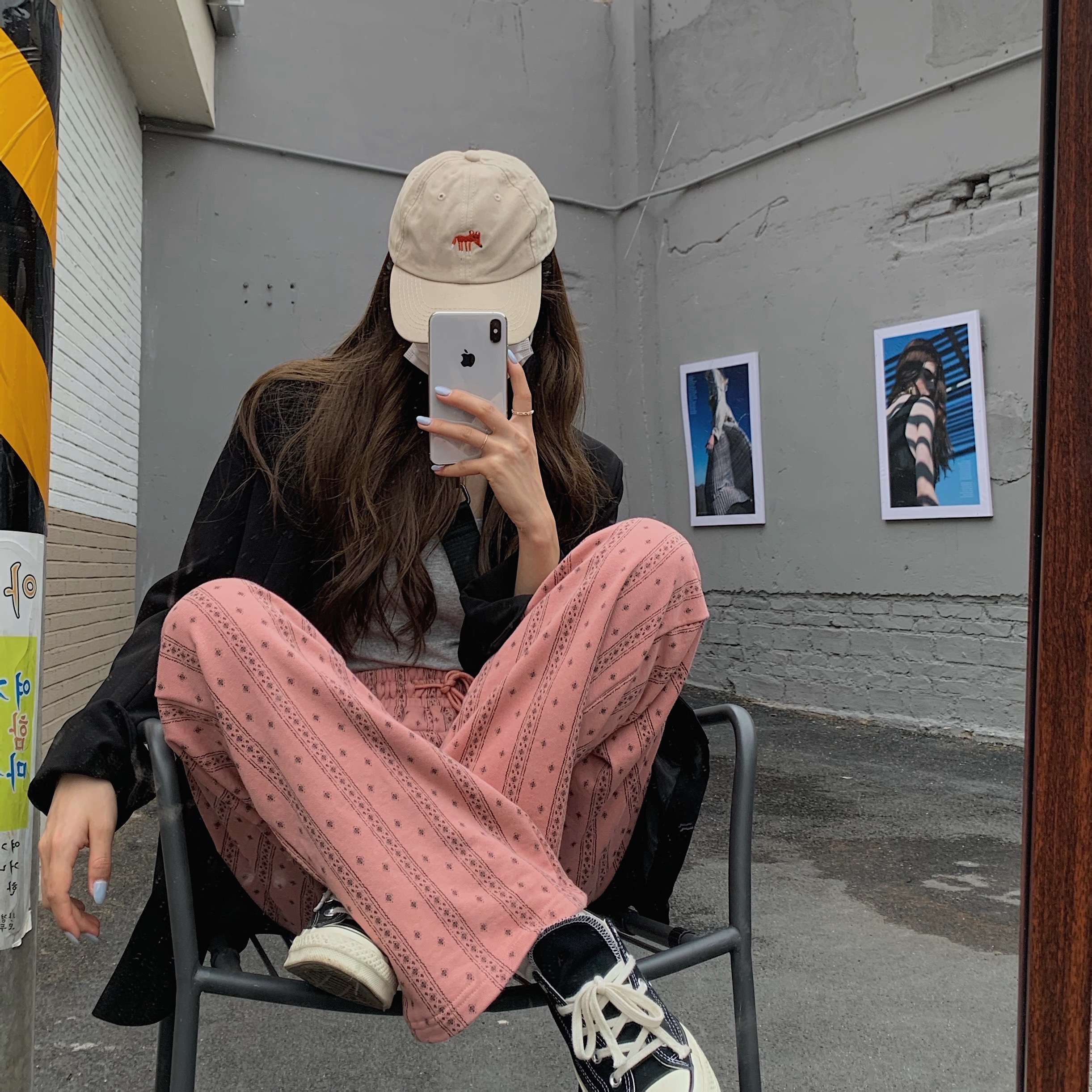 Real price Pink High Waist Wide Leg Pants for women in early spring