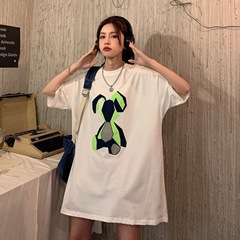 Real price - spring and summer new top geometric pattern top loose medium length medium sleeve T-shirt