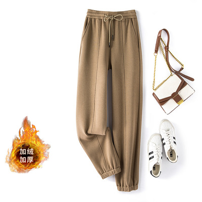 运动裤女冬季宽松显瘦收口裤子