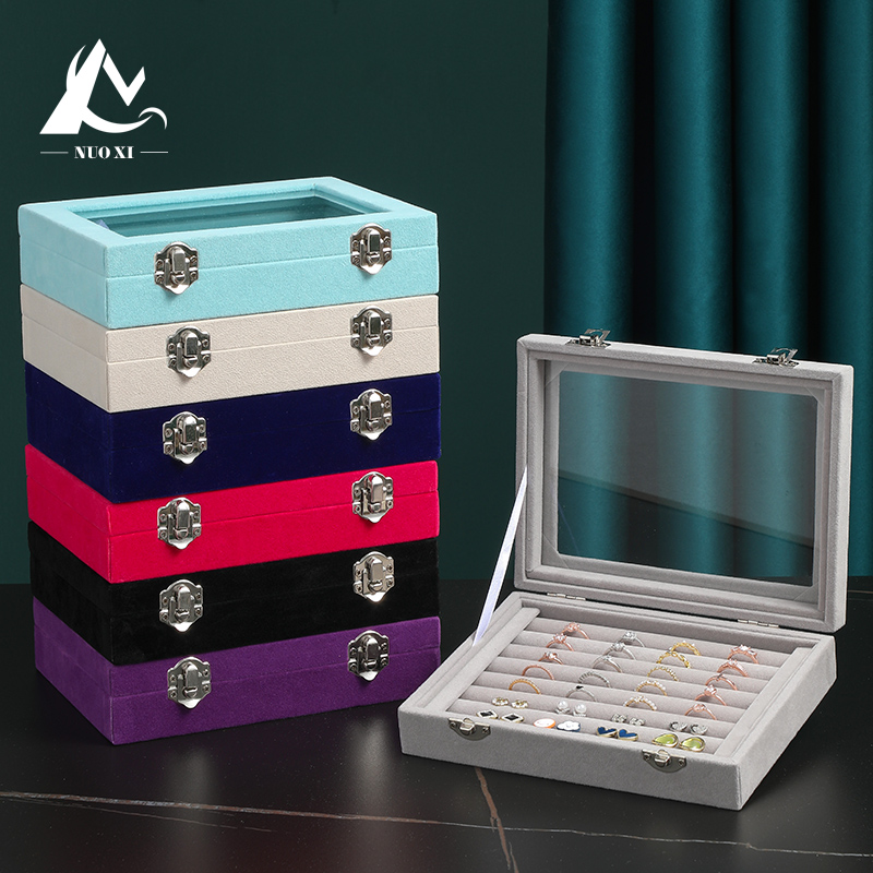 绒布戒指盒首饰盒大容量饰品收纳盒耳钉盒项链珠宝盒戒子展示盒子,饰品/流行首饰/时尚饰品新,首饰盒,淘宝优惠券,粉丝福利购,淘宝优惠卷