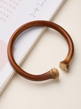 藏式山南野生鸡血藤手镯无节木手镯民族风藤镯文玩情侣饰品