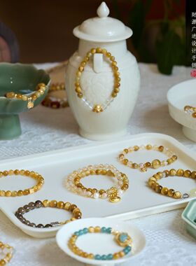 金虎眼石合集天然金虎眼手串叠戴女闺蜜礼物感招米好运手链