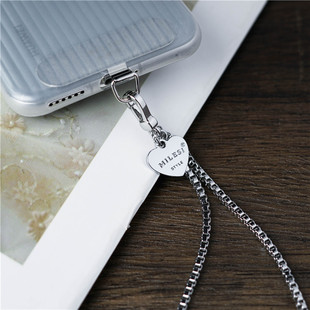 25米勒斯新款手机链金属夹片挂链女款精致心型手机挂绳手机壳挂件