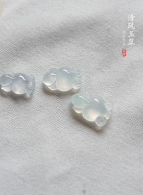 清风玉翠  可爱金鱼3个 缅甸天然A货翡翠裸石 M6