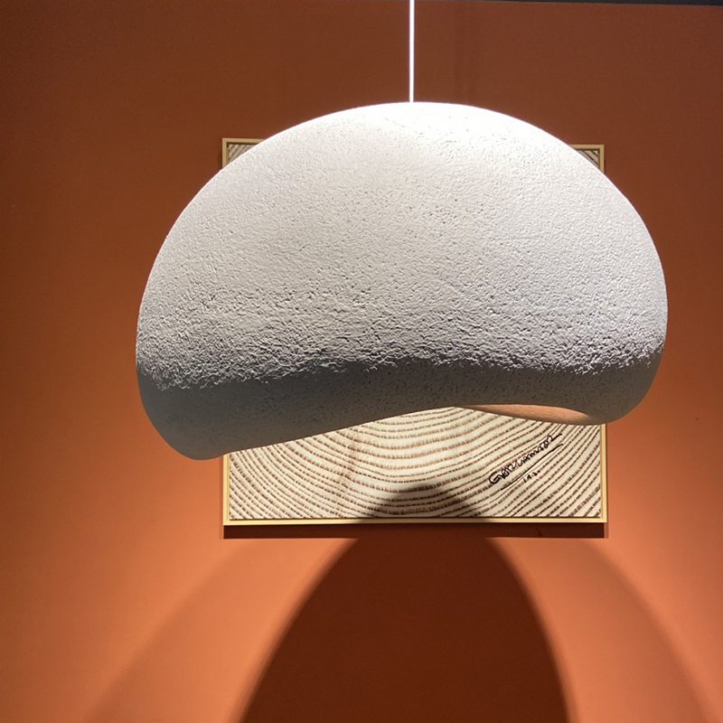 设计师日式侘寂风椭圆云朵灯吊灯