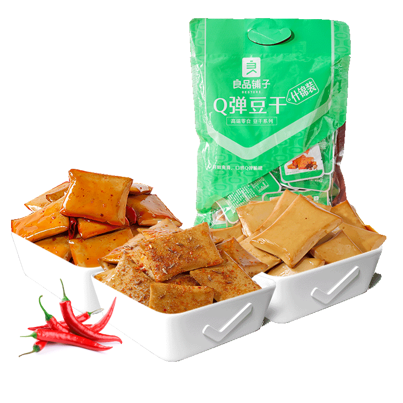 【149元任选17件】良品铺子Q弹豆干320g麻辣零食豆皮休闲零食
