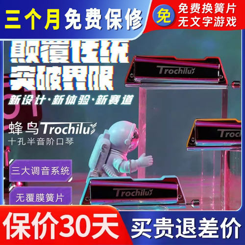嘉德瑞蜂鸟十孔半音阶口琴