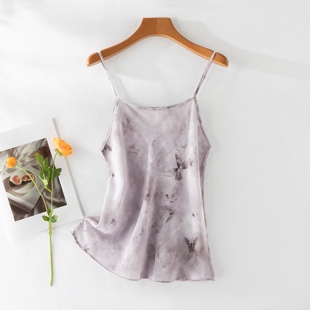 小吊带可调节 百搭花色斜裁短款 福利款 ~真丝桑蚕丝双绉夏季