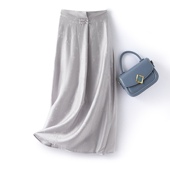 清仓垂顺凉快桑蚕丝提花绞萝半身裙女新中式 国风A字大摆中长裙